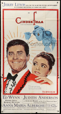 1j276 CINDERFELLA 3sh 1960 Norman Rockwell art of Jerry Lewis & Anna Maria Alberghetti!