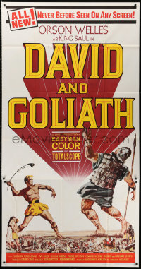 1j285 DAVID & GOLIATH style B 3sh 1961 Orson Welles as King Saul, from the greatest book of all time!