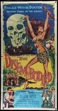 1j291 DISEMBODIED 3sh 1957 full-length art of sexy female voodoo witch doctor Allison Hayes, rare!