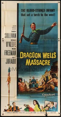 1j294 DRAGOON WELLS MASSACRE 3sh 1957 the blood-stained infamy that set a torch to the West!