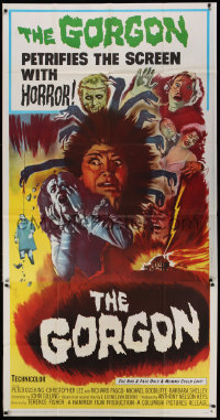 1j318 GORGON 3sh 1965 she had a face only a mummy could love, it petrifies the screen with horror!