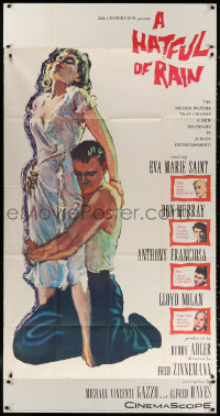 1j325 HATFUL OF RAIN 3sh 1957 Fred Zinnemann early drug classic, Eva Marie Saint, Murray, cool art!