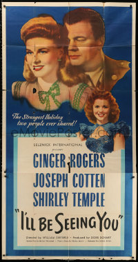 1j335 I'LL BE SEEING YOU 3sh 1944 Ginger Rogers, Joseph Cotten & grown up Shirley Temple, rare!