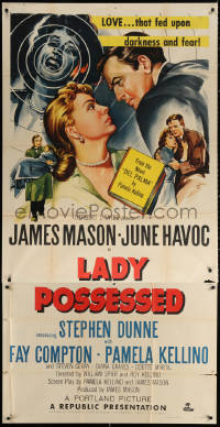 1j352 LADY POSSESSED 3sh 1951 James Mason, June Havoc had a love that fed upon darkness & fear!