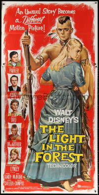 1j359 LIGHT IN THE FOREST 3sh 1958 Disney, art of Native American James MacArthur & Carol Lynley!