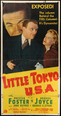 1j362 LITTLE TOKYO USA 3sh 1942 Preston Foster, Brenda Joyce, it's dynamite, ultra rare!