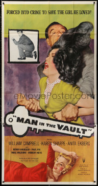 1j373 MAN IN THE VAULT 3sh 1956 sexy Anita Ekberg as a two-timing girl, too much for one man!