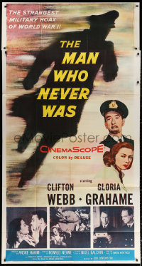 1j375 MAN WHO NEVER WAS 3sh 1956 Clifton Webb, Gloria Grahame, strangest military hoax of WWII!