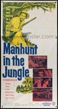 1j377 MANHUNT IN THE JUNGLE 3sh 1958 Matto Grosso Amazon, the deadliest jungle in the world!