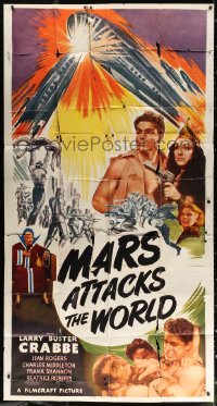 1j378 MARS ATTACKS THE WORLD 3sh R1950 feature version of Flash Gordon Conquers the Universe!