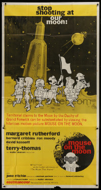 1j385 MOUSE ON THE MOON int'l 3sh 1963 cool cartoon art of English astronauts on moon!