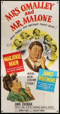 1j387 MRS. O'MALLEY & MR. MALONE 3sh 1951 Marjorie Main & Whitmore tickle the nation's funny bone!