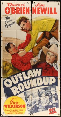 1j403 OUTLAW ROUND-UP 3sh 1944 Texas Rangers Dave Tex O'Brien, Jim Newill & Guy Wilkerson!