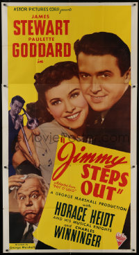 1j413 POT O' GOLD 3sh R1946 romantic c/u of James Stewart & Paulette Goddard, Jimmy Steps Out!