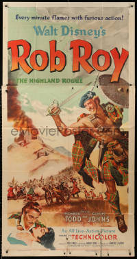 1j429 ROB ROY 3sh 1954 Disney, great artwork of Richard Todd as The Scottish Highland Rogue!