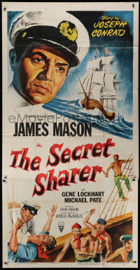 1j433 SECRET SHARER 3sh 1952 artwork of sea captain James Mason, from Joseph Conrad's story!