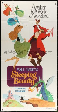 1j438 SLEEPING BEAUTY 3sh R1970 Walt Disney cartoon fantasy classic, awaken to a world of wonders!
