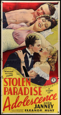1j451 STOLEN PARADISE 3sh 1940 a story of adolescence starring Leon Janney & Eleanor Hunt, rare!