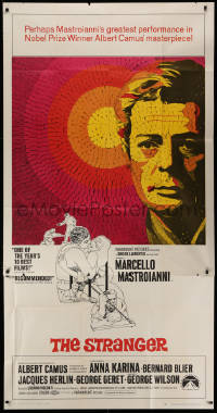 1j454 STRANGER 3sh 1968 Luchino Visconti's Lo Straniero, mosaic art of Marcello Mastroianni!