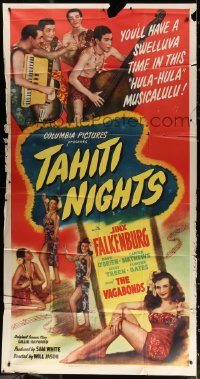 1j459 TAHITI NIGHTS 3sh 1944 tropical Jinx Falkenburg in sarong, you'll have a swelluva time!