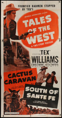 1j461 TALES OF THE WEST 3sh 1950 cowboy Tex Williams in Cactus Caravan & South of Santa Fe!
