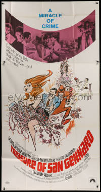 1j479 TREASURE OF SAN GENNARO 3sh 1968 Senta Berger, Nino Manfredi, Claudine Auger, cartoon art!