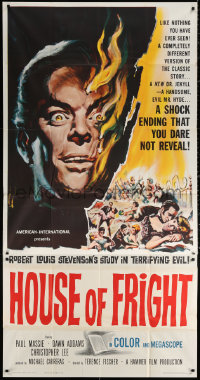 1j480 TWO FACES OF DR. JEKYLL 3sh 1961 House of Fright, cool burning face art by Reynold Brown!