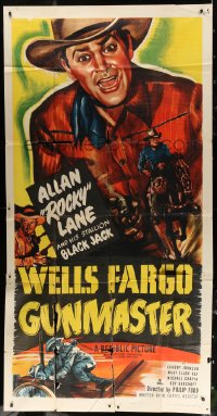 1j489 WELLS FARGO GUNMASTER 3sh 1951 art of Allan 'Rocky' Lane & his stallion Black Jack!