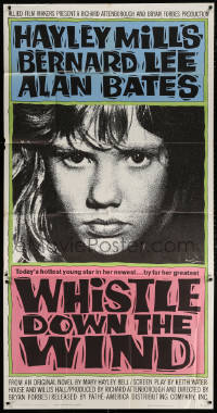 1j496 WHISTLE DOWN THE WIND style A 3sh 1962 Bryan Forbes, Hayley Mills in her newest & greatest!