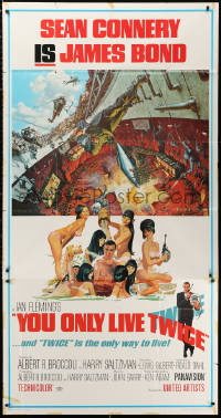1j500 YOU ONLY LIVE TWICE 3sh 1967 art of Sean Connery as James Bond by Robert McGinnis & McCarthy!