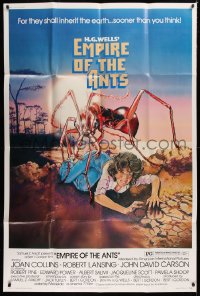 1j007 EMPIRE OF THE ANTS 40x60 1977 H.G. Wells, great Drew Struzan art of monster attacking!