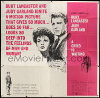 1j141 CHILD IS WAITING 6sh 1963 Howard Terpning art of Burt Lancaster & Judy Garland, Cassavetes!