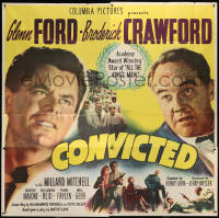1j143 CONVICTED 6sh 1950 Glenn Ford, Broderick Crawford, prison break film noir, very rare!