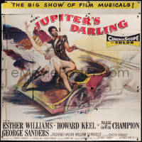 1j162 JUPITER'S DARLING 6sh 1955 great art of sexy Esther Williams & Howard Keel on chariot!
