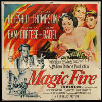 1j166 MAGIC FIRE 6sh 1955 William Dieterle, art of Yvonne De Carlo & Alan Badel as Richard Wagner!