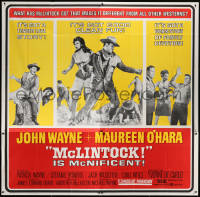 1j170 McLINTOCK 6sh 1963 includes best image of John Wayne giving Maureen O'Hara a spanking!