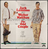 1j176 ODD COUPLE 6sh 1968 Robert McGinnis art of best friends Walter Matthau & Jack Lemmon!