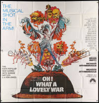 1j177 OH WHAT A LOVELY WAR int'l 6sh 1969 Richard Attenborough's wacky WWII musical, Kossin art!