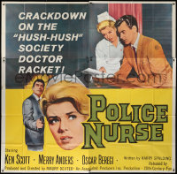 1j186 POLICE NURSE 6sh 1963 Merry Anders, crackdown on the hush-hush society doctor racket, rare!