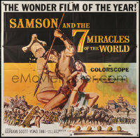 1j193 SAMSON & THE 7 MIRACLES OF THE WORLD 6sh 1962 sexy art of Gordon Scott as Maciste, rare!