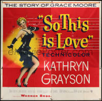 1j200 SO THIS IS LOVE 6sh 1953 deceptive art of Kathryn Grayson as opera star Grace Moore, rare!