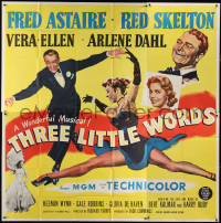 1j209 THREE LITTLE WORDS 6sh 1950 art of Fred Astaire, Red Skelton & sexy dancing Vera-Ellen!