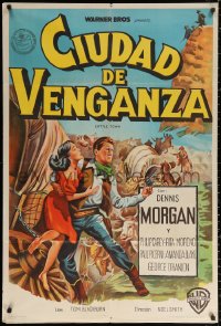 1j095 CATTLE TOWN Argentinean 1952 the wildest war the West's grazing country ever saw, cool art!