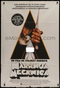 1j098 CLOCKWORK ORANGE Argentinean 1972 Philip Castle art of Malcolm McDowell & topless statue!