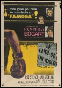 1j105 HARDER THEY FALL Argentinean 1957 Humphrey Bogart, Rod Steiger & boxer Mike Lane!