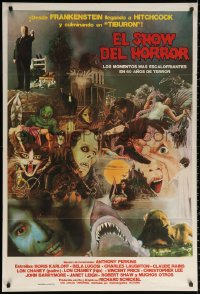 1j107 HORROR SHOW Argentinean 1980 great art of Lugosi, Hitchcock, Karloff, Chris Lee, and more!