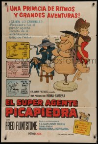 1j113 MAN CALLED FLINTSTONE Argentinean 1966 Hanna-Barbera, great cartoon spy spoof artwork!