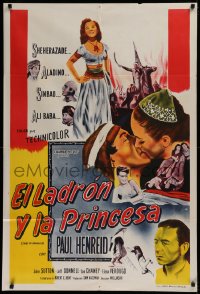 1j121 THIEF OF DAMASCUS Argentinean 1952 Paul Henreid, Sheherazade, Aladdin, Sinbad, Arabian Nights!
