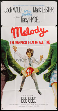 1j066 MELODY English 3sh 1971 Mark Lester & Jack Wild in the happiest film of all time, rare!