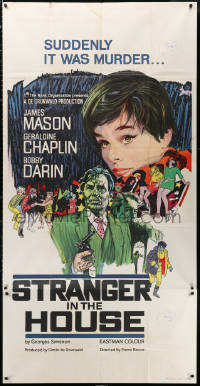 1j071 STRANGER IN THE HOUSE English 3sh 1967 Mason, Chaplin, suddenly it was murder, Putzu art!